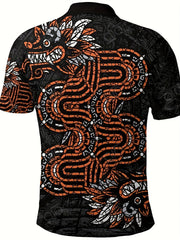 Dragon Pattern Men's Casual Comfy Custom Fit Shirt
