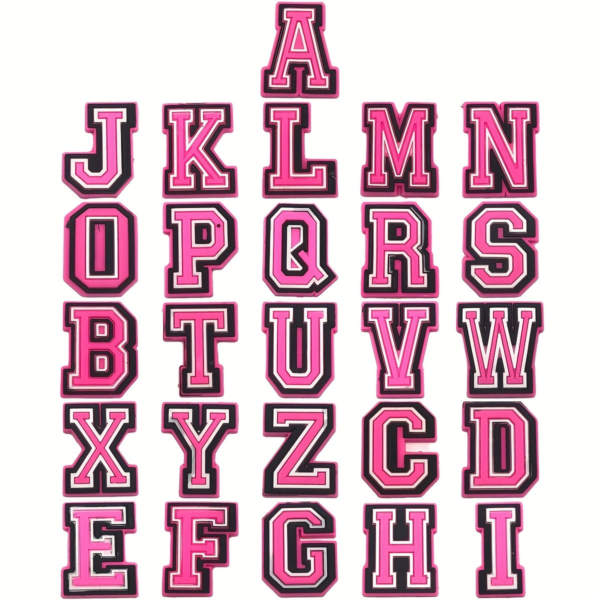 26pcs Girls Kids Teen Women Adult Clogs Sandals Shoes Decoration Pink Letters