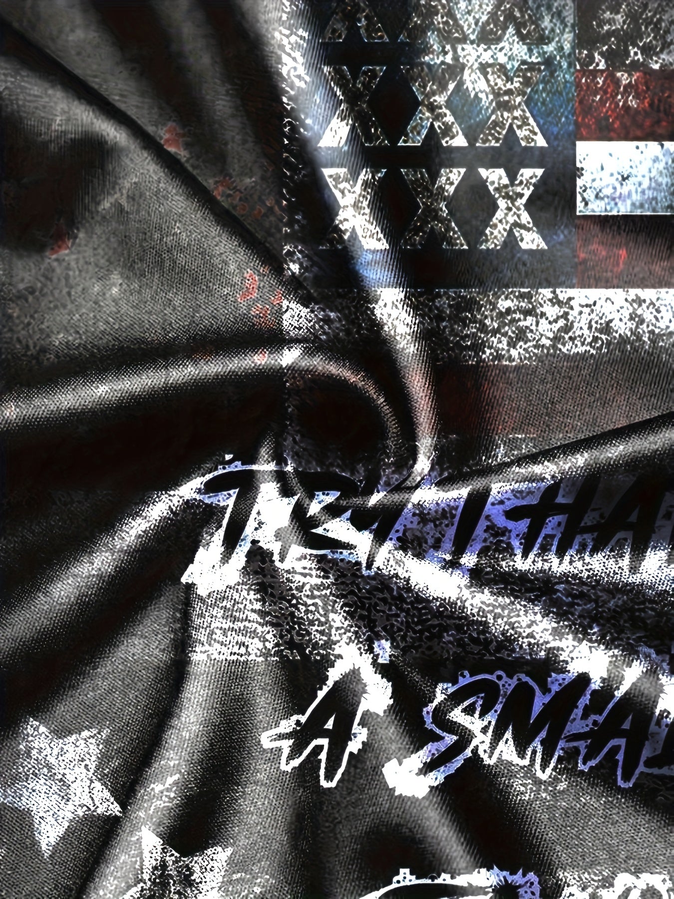 Flag Pattern Print Men's Short Sleeve T-shirt Graphic Tee