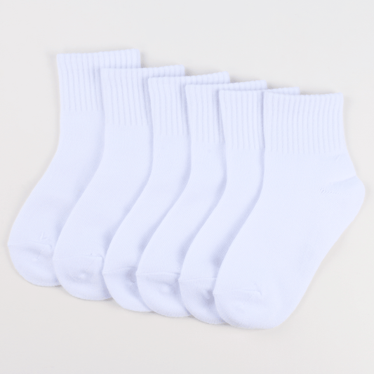 6 Pairs Boys Kids Casual Plain Socks Breathable Comfy Sports Socks