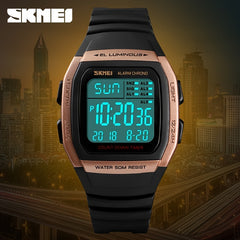 Unisex LED Luminous Sporty Style Square Wrist Watch