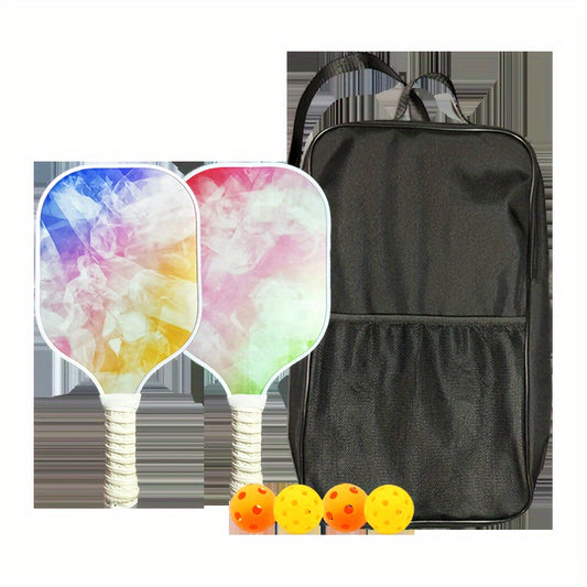 Pickleball Paddle Set with 2 Paddles, 4 Balls, and Bag