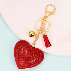 Sparkling Diamond Love Key Chain Pendant for Women's Bags