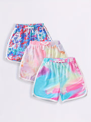 Girls Tie Dyed Casual Sports Shorts Breathable Fit