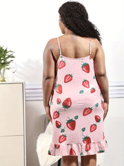 Strawberry Print Cami Sleep Dress