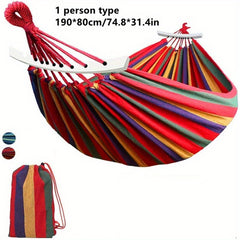 Portable Canvas Hammock Outdoor Garden Swing Bed Stripes