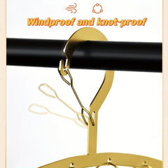 1pc Stainless Steel Golden Socks Rack 20 Clips Hanger