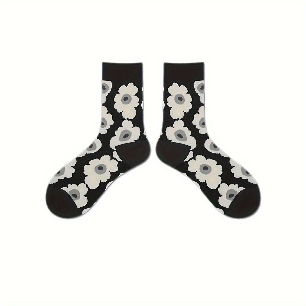 Floral Print Socks Mid Tube Women's Stockings