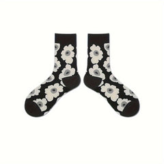 Floral Print Socks Mid Tube Women's Stockings
