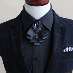 Artificial Diamond Collar Flower Men's Bow Tie Wedding Groom