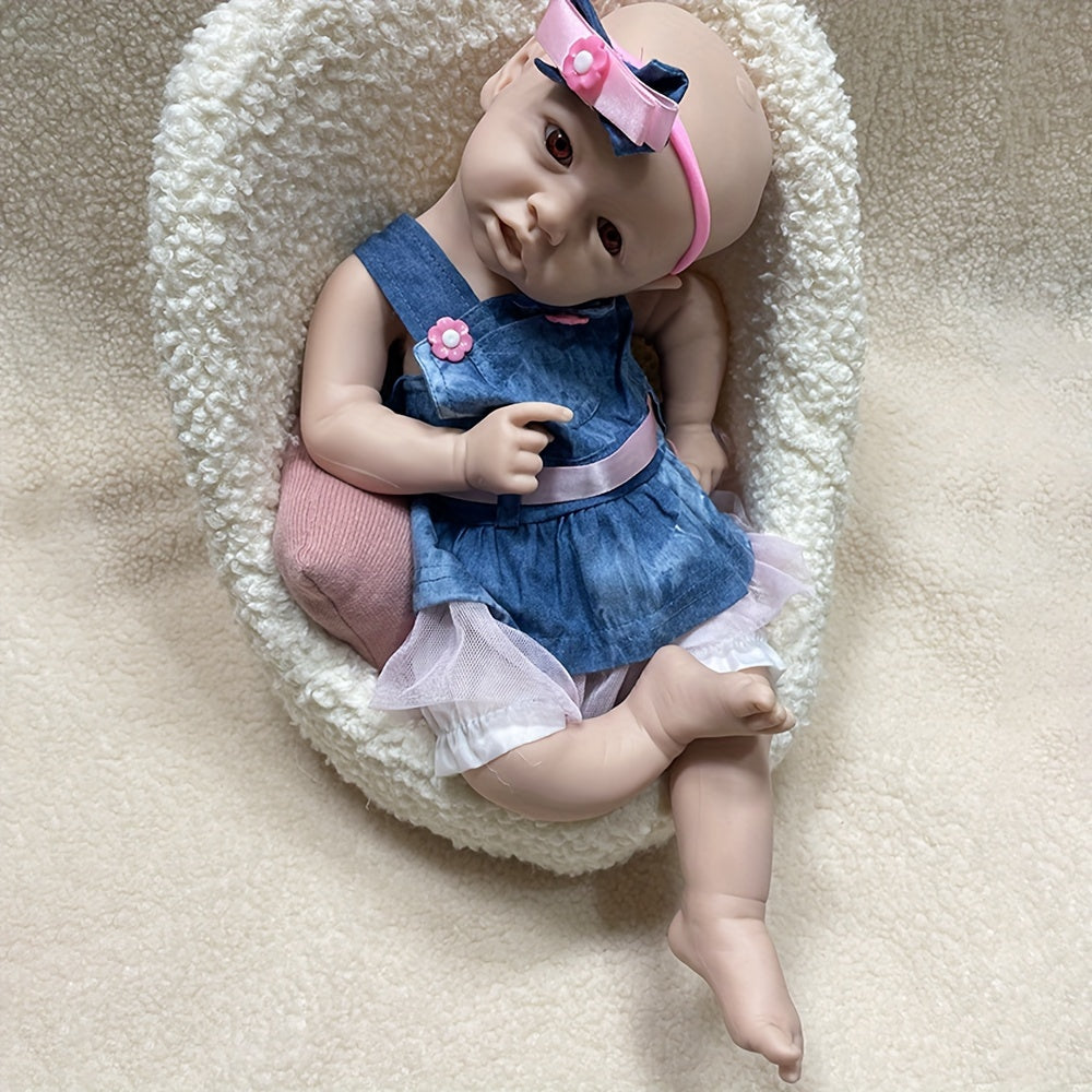 45 Full Body Platinum Silicone Unpainted Soft Reborn Doll Lifelike Waterproof
