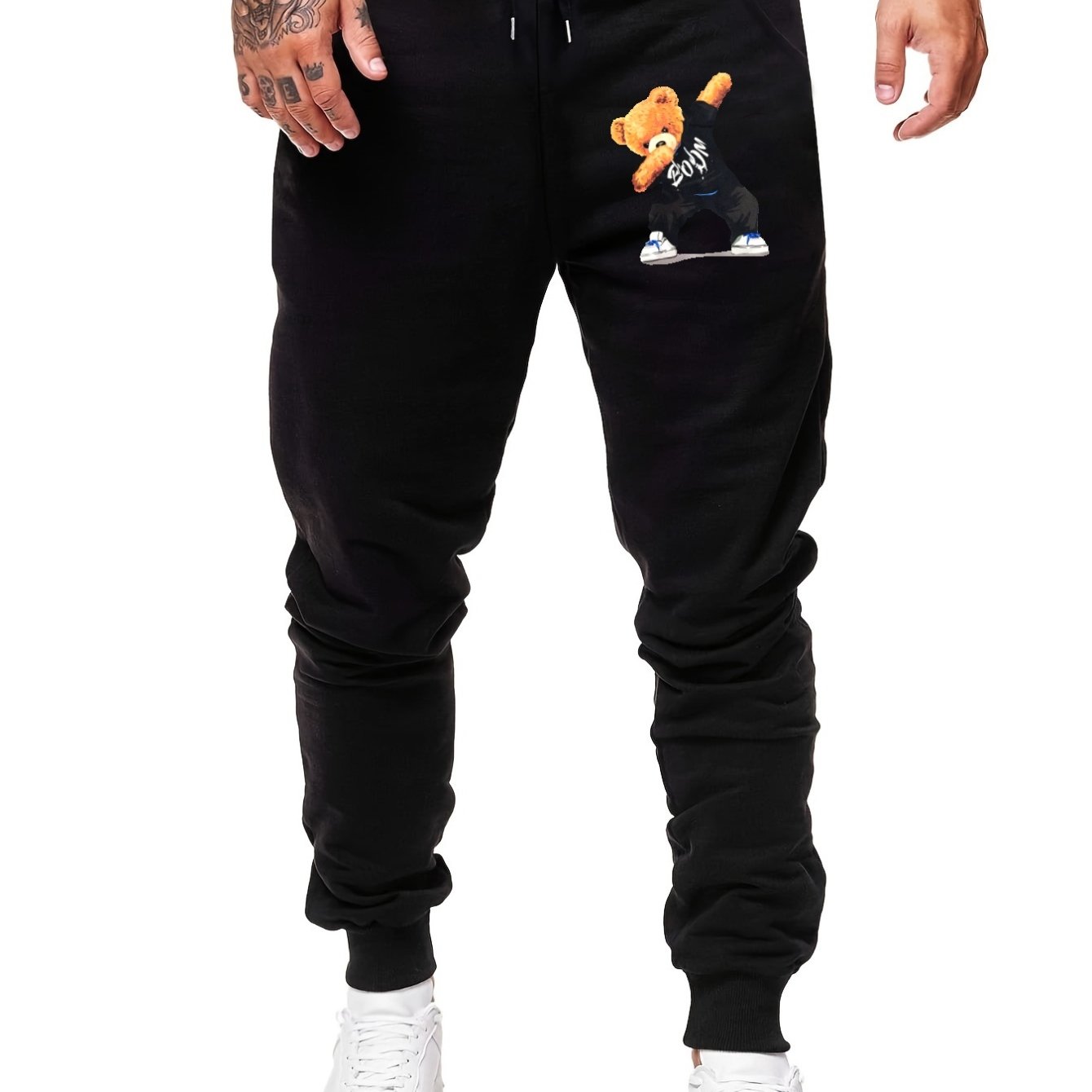 Street Bear Comfy Drawstring Joggers Men's Casual Loose Fit Pants