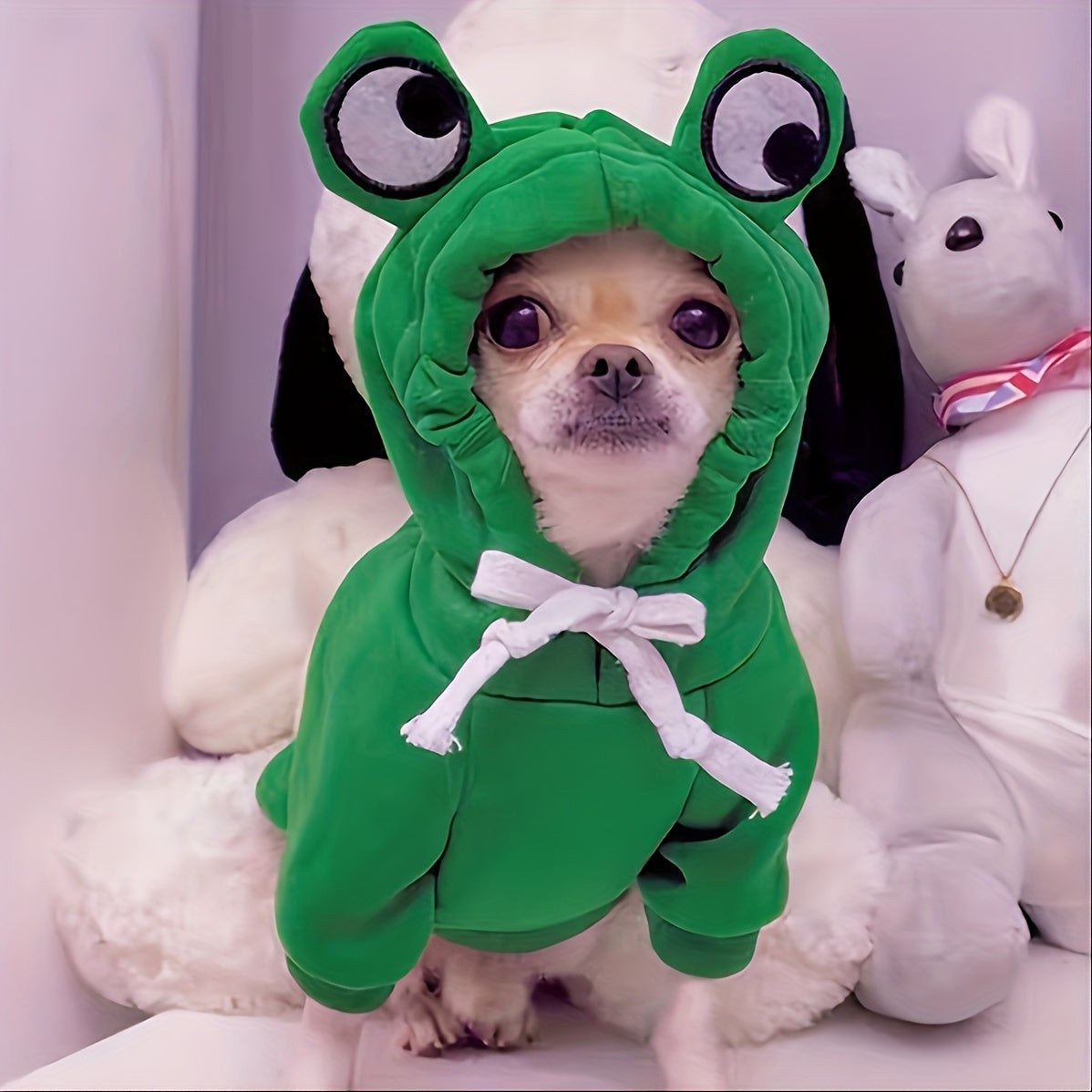 Frog Dog Hoodie Pet Costume For Holiday Halloween Clothes