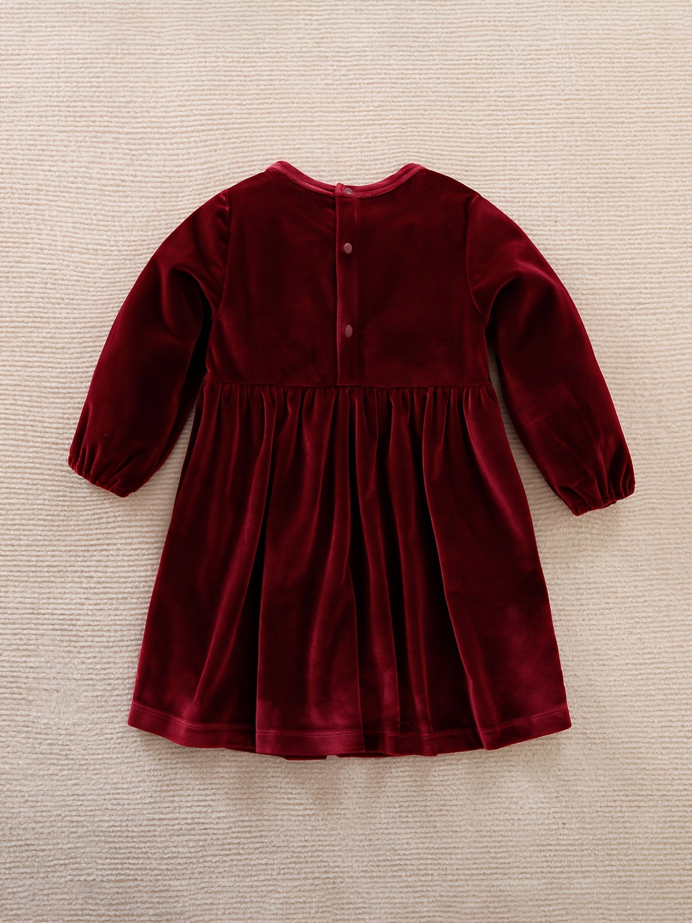 Baby Girls Lace Pleated Dress Fleece Thick Long Sleeve Dress