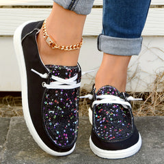 Women's Lace-Up Canvas Casual Shoes Breathable Walking Shoes
