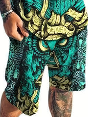 Men's Mythical Owl Graphic T shirt & Shorts For Halloween