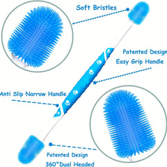 Double Headed Pet Toothbrush For Dogs Cats 360 Degree Silicone Bristle Brush