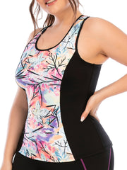 Graphic Print Tie Dye Tank Top Plus Size