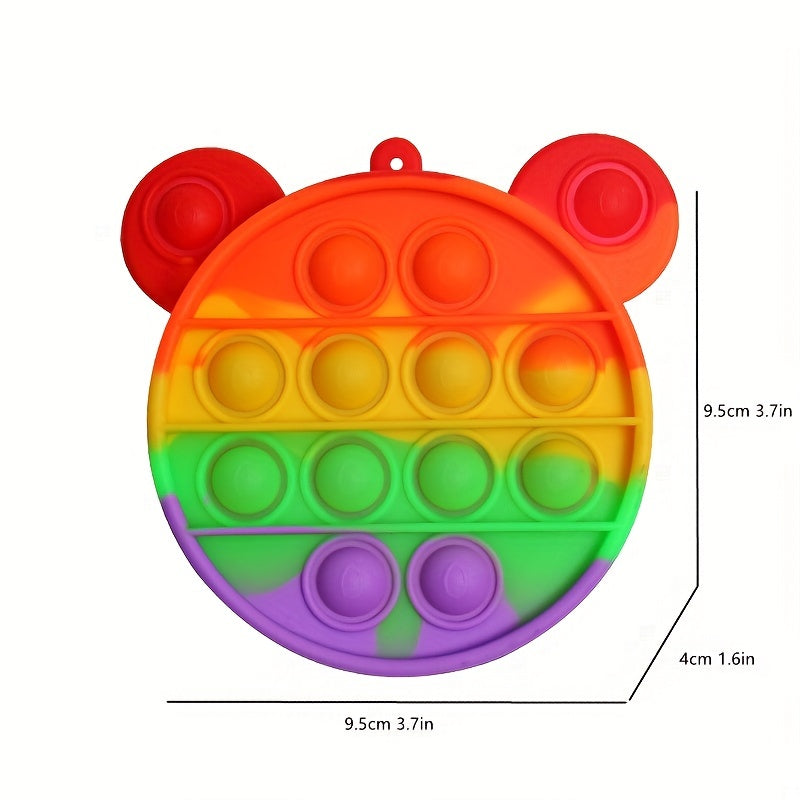 Kids Cartoon Silicone Coin Purse - Rainbow Bubble Pinch Decompression Coin Purse