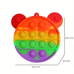 Kids Cartoon Silicone Coin Purse - Rainbow Bubble Pinch Decompression Coin Purse
