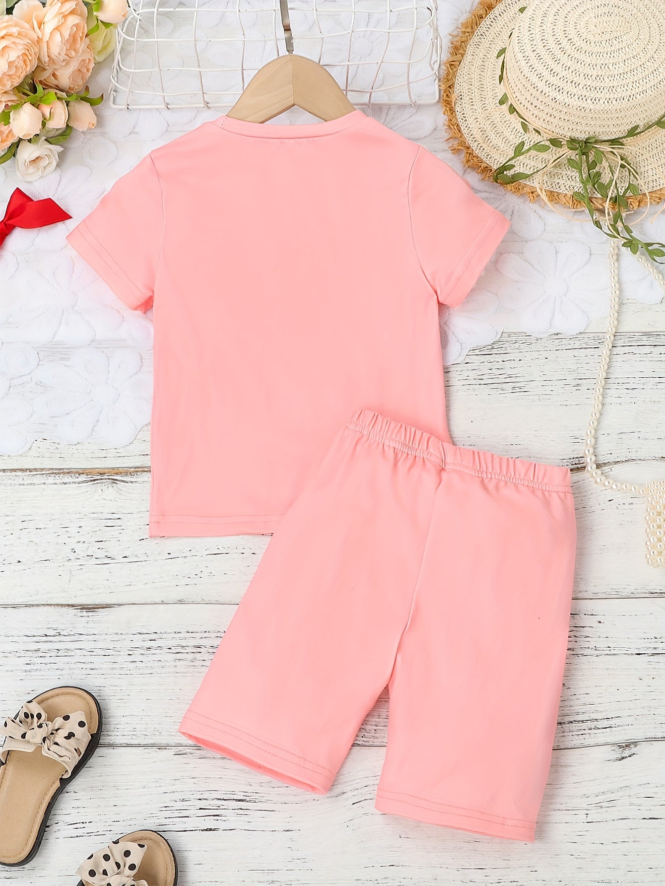 Girls 2pcs Character Print Tshirt & Leggings Set