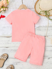 Girls 2pcs Character Print Tshirt & Leggings Set