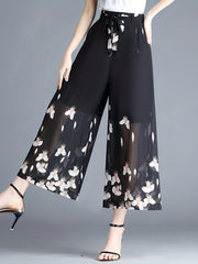 Floral Print High Waist Wide Leg Pants