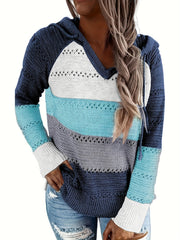 Drawstring Hooded Sweater for Fall & Winter Women's Clothing