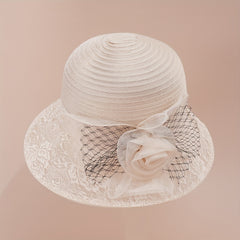 French Style Hat Summer Lace Mesh Bucket Hat Men's And Women's Retro Top Hat