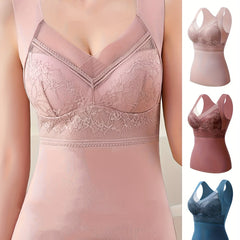 3pcs Contrast Lace Tank Tops V Neck Sleeveless Thermal Top Women's Lingerie