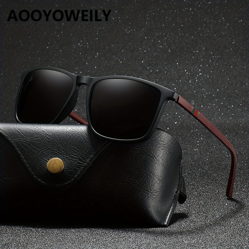 Vintage Square Frame Polarized Sunglasses Driving Fishing Shopping UV400