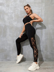Mesh Stitching Yoga Pants for Women Breathable Sports Fitness Running
