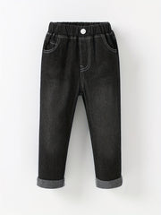 Toddler Boys Stretch Denim Jeans Elastic Waist Kids Clothes