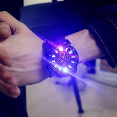LED Glow Men's Watch Large Dial Pointer Wristwatch