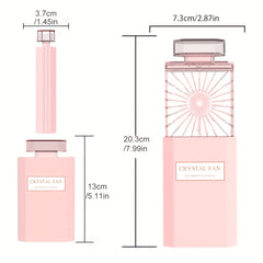 Portable Handheld Fan w/Fragrance 3 Gears Rechargeable Small Desk Fan
