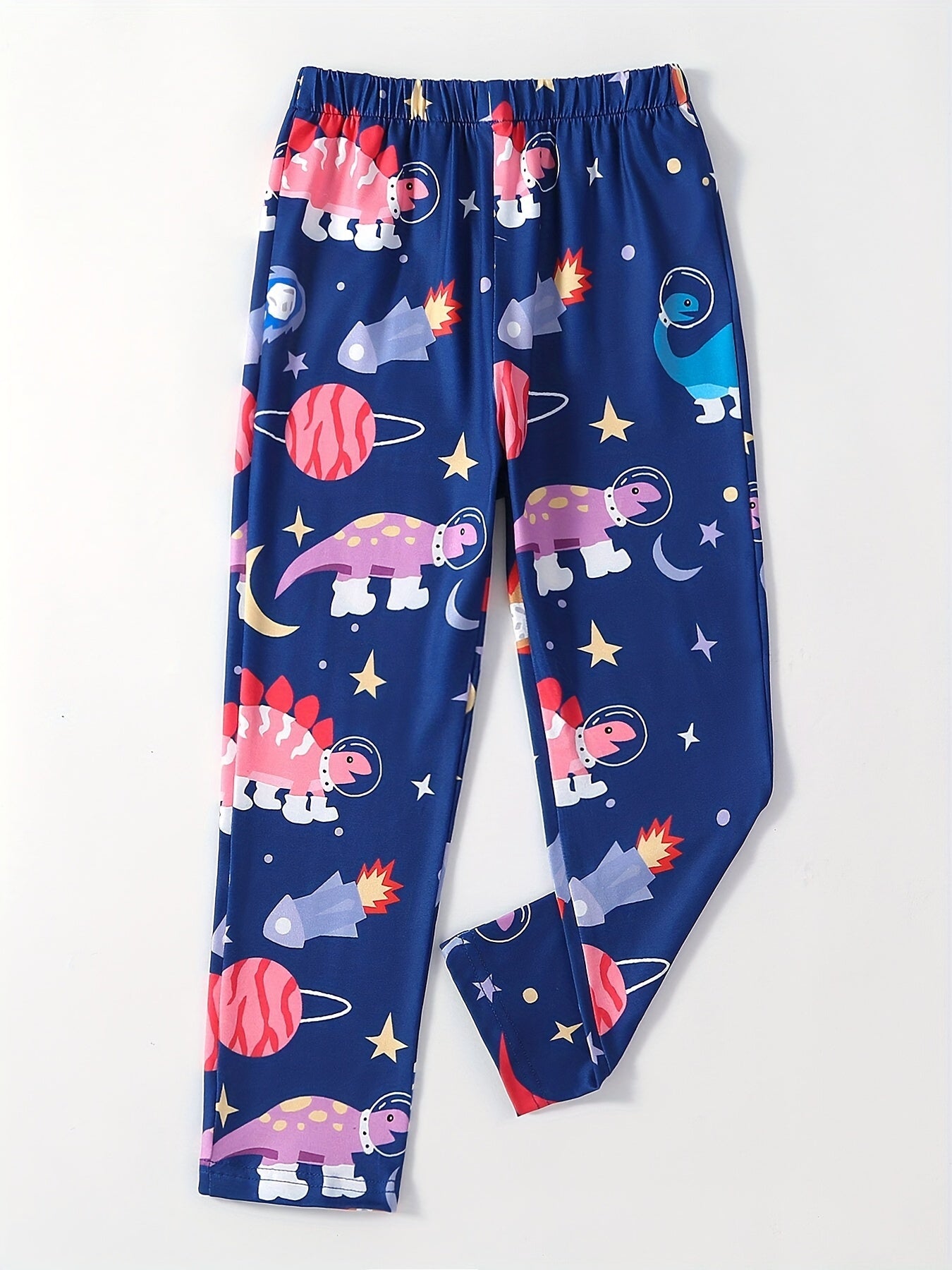 Kid's Cartoon Pattern Pants Elastic Waist Loungewear Comfy Casual PJ