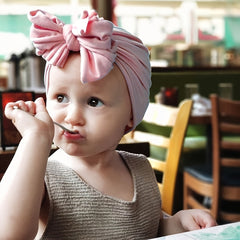 Newborn Infant Bow Head Wrap Beanie Hat Turban Photography Prop Cap