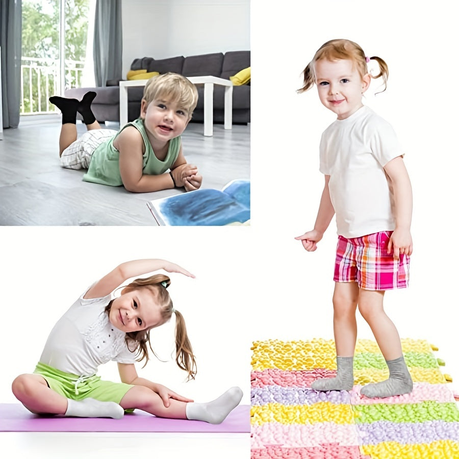 15 Pairs Boys Kids Crew Socks Breathable Casual Plain Children's Socks