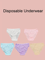 5pcs Disposable Solid Briefs Comfy & Breathable Underwear
