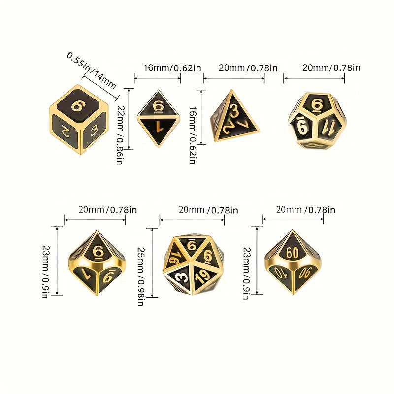 7pcs Metal Dice Board Game Set