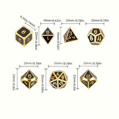 7pcs Metal Dice Board Game Set
