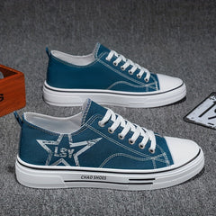Men's Star Print Canvas Low Top Sneaker