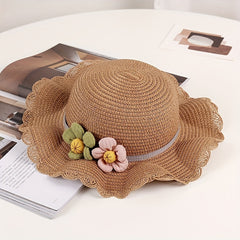 Kids Straw Hat Summer Sun Protection Beach Fisherman Hat