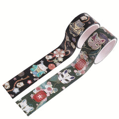 12pcs 2m Japanese Washi Paper Tape Decor Set Bronzing DIY Tape