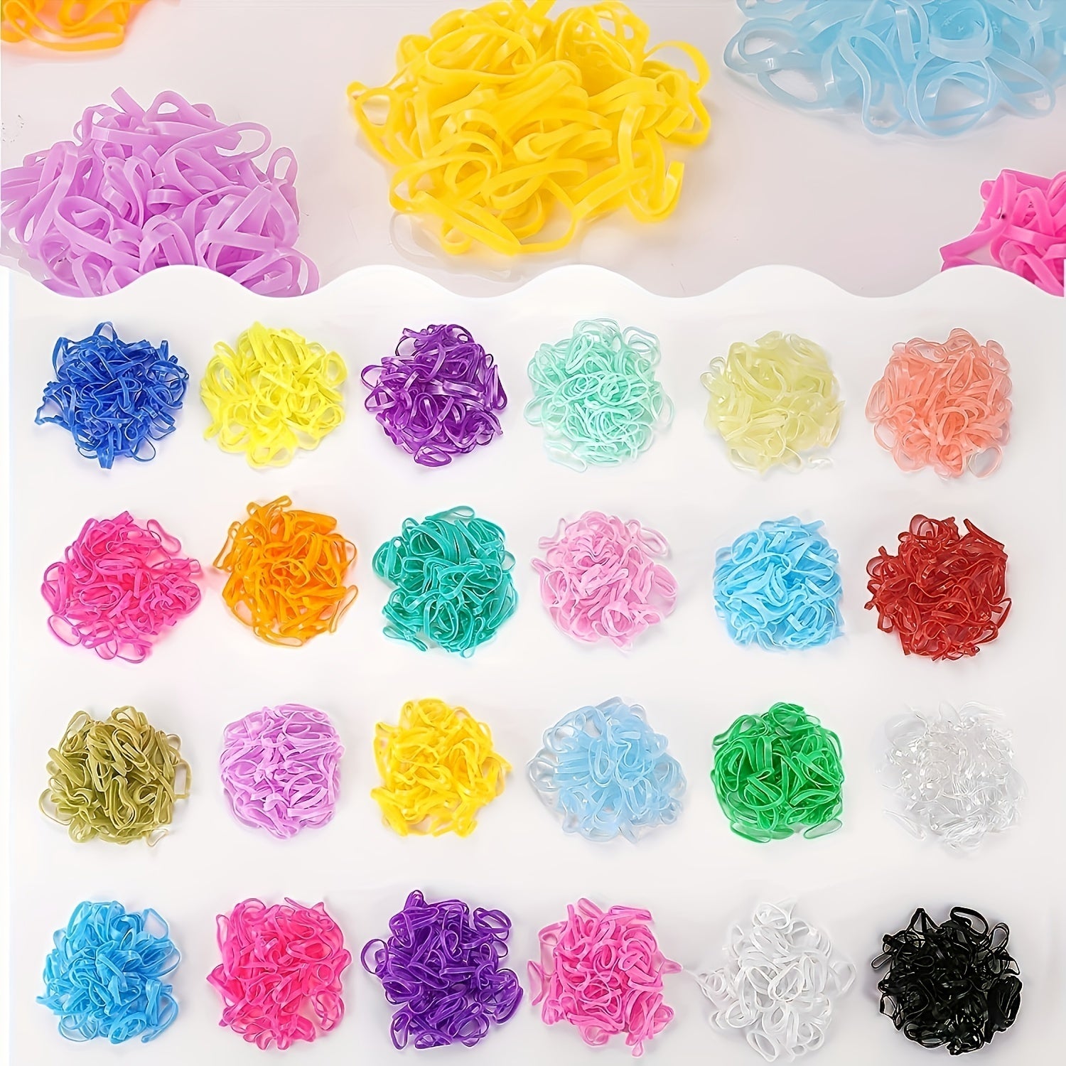 1500pcs Elastic Hair Ties Hair Bands Box Package For Girls