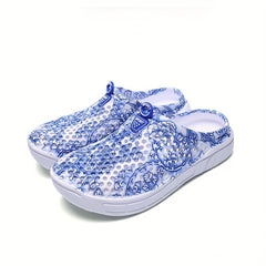 Women's Floral Pattern Breathable Hole Shoes Lightweight