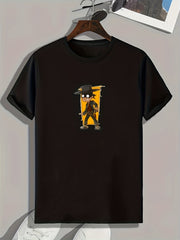 Thief Print Men's Graphic Tee for Summer