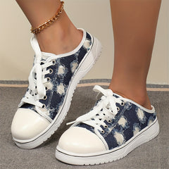 Women's Denim Flat Canvas Shoes Lightweight Low Top Sport Shoes