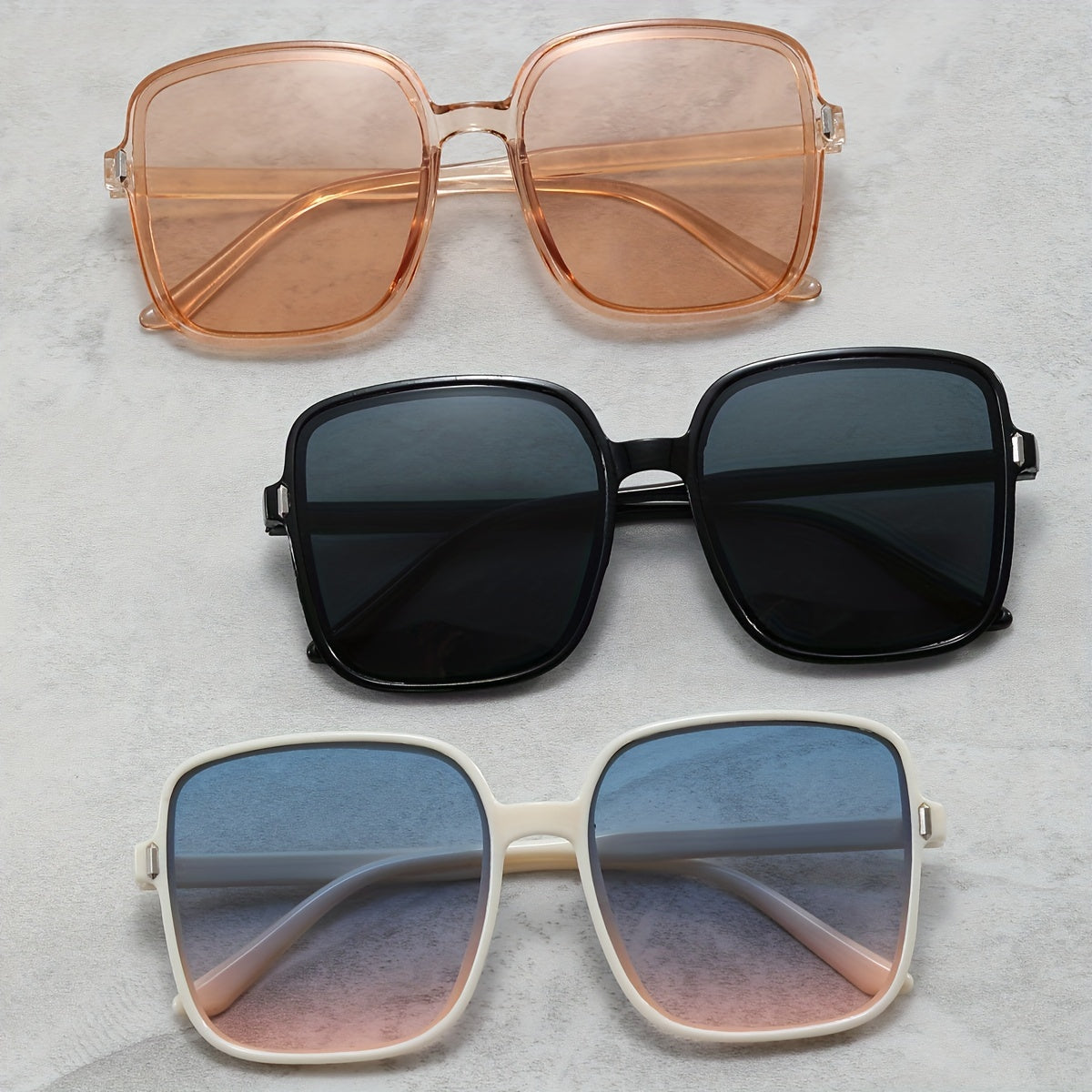 3 Pairs Men's Large Frame Sunglasses UV Protection HD Sunglasses