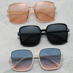 3 Pairs Men's Large Frame Sunglasses UV Protection HD Sunglasses
